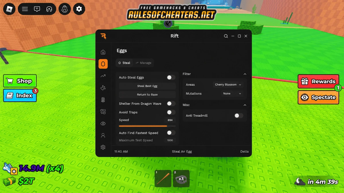 Steal An Egg Rift Hub Script – Auto Steal, Speed, Traps