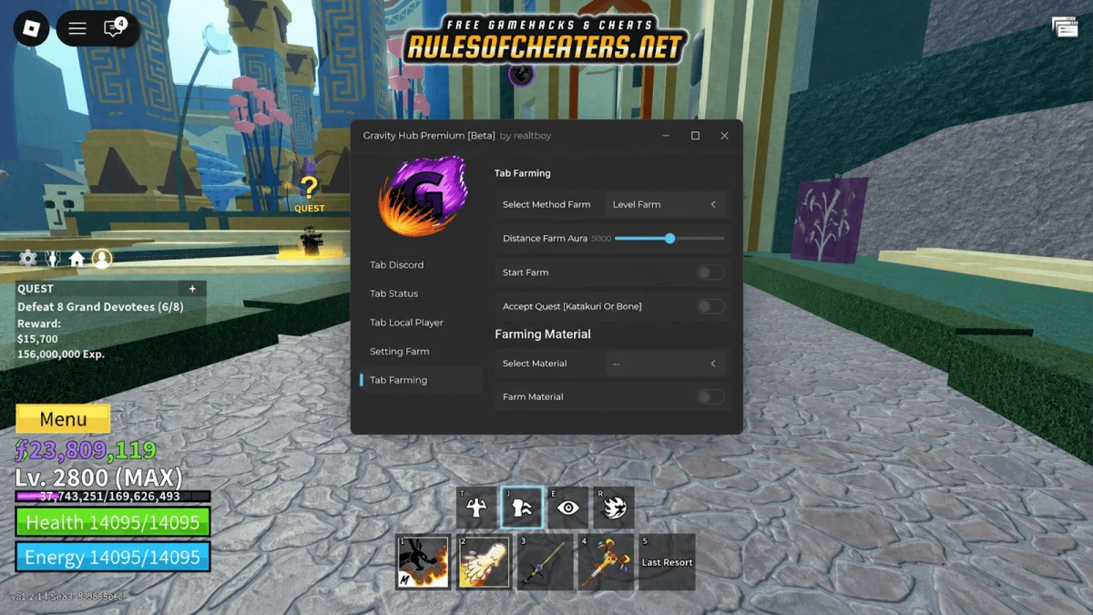 Blox Fruits Gravity Hub Script – Auto Farm Level, Farm Materials