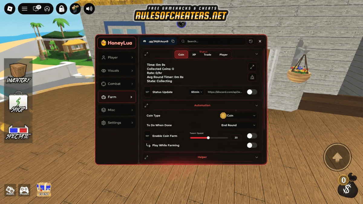 Murder Mystery 2 Honey Hub Script – Coin Farm, Status Update