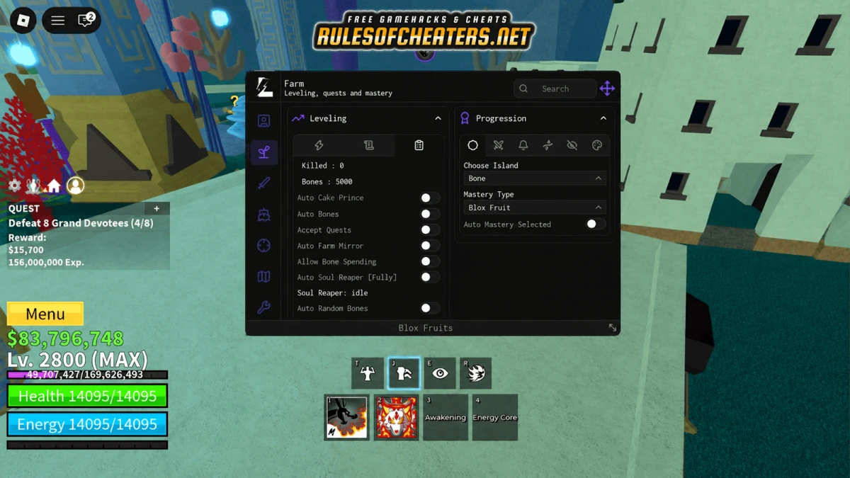 Blox Fruits Lumin Hub Script – Auto Bones, Reaper, Quests