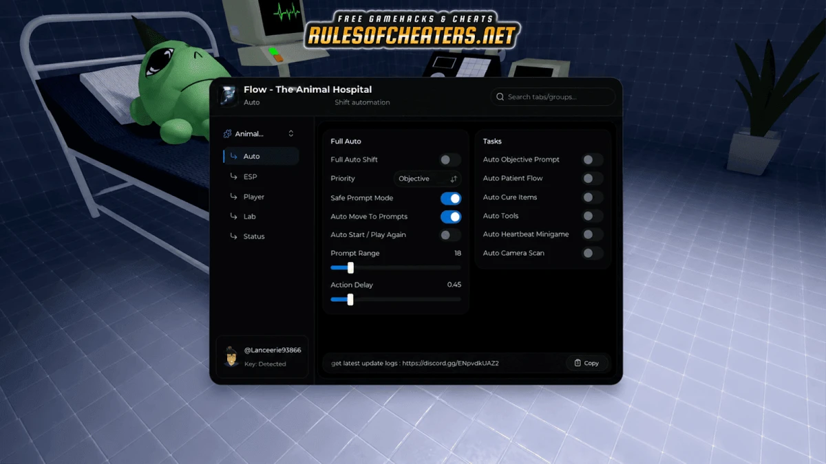 Animal Hospital Flow Hub Script – Full Auto Shift, Auto Patient Flow, ESP