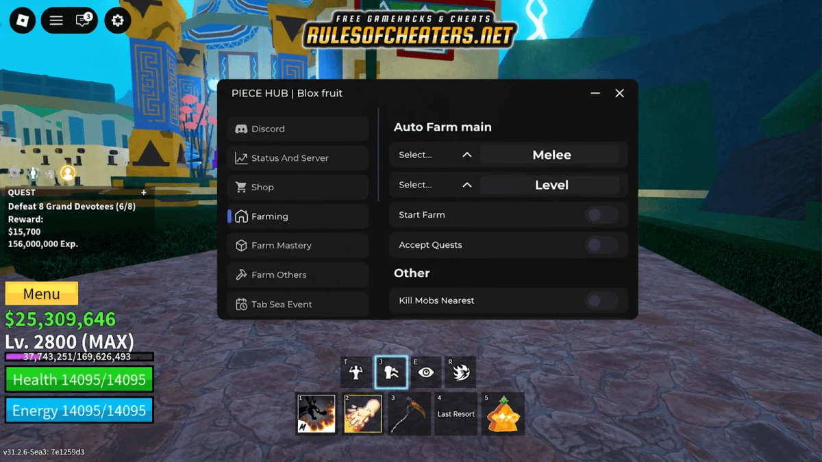 Blox Fruits Piece Hub Script – Auto Farm, Kill Mobs, Quests