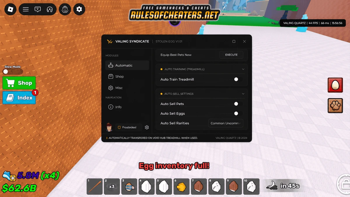 Steal An Egg Valinc Hub Script – Auto Sell, Auto Train