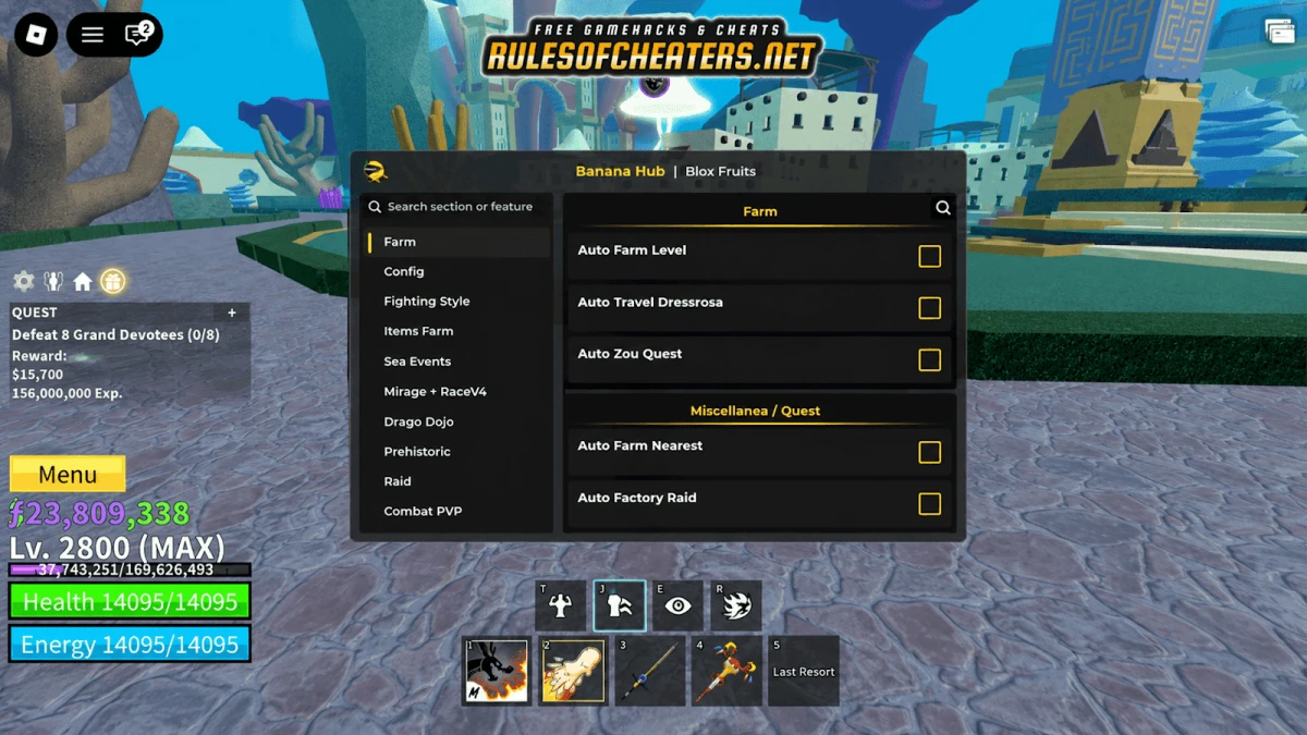 Blox Fruits Banana Hub Script – Auto Farm, Factory Raid