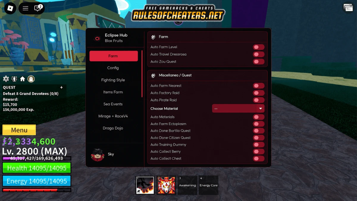 Blox Fruits Eclipse Hub Script – Auto Farm, Raid, Collect