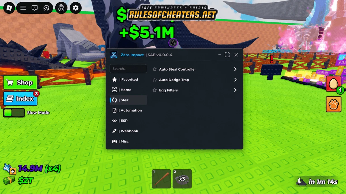 Steal An Egg Zero Hub Script – Auto Steal, ESP, Dodge Trap