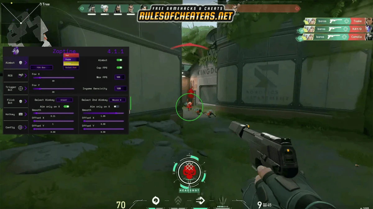 Valorant Zaptine Vip Cheat – Aimbot, FOV Box, Smooth
