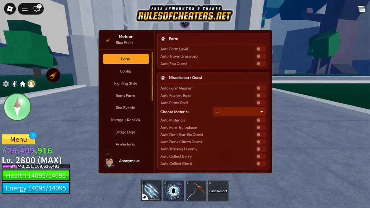 Blox Fruits Meteor Hub Script – Auto Farm, Raid, Quests