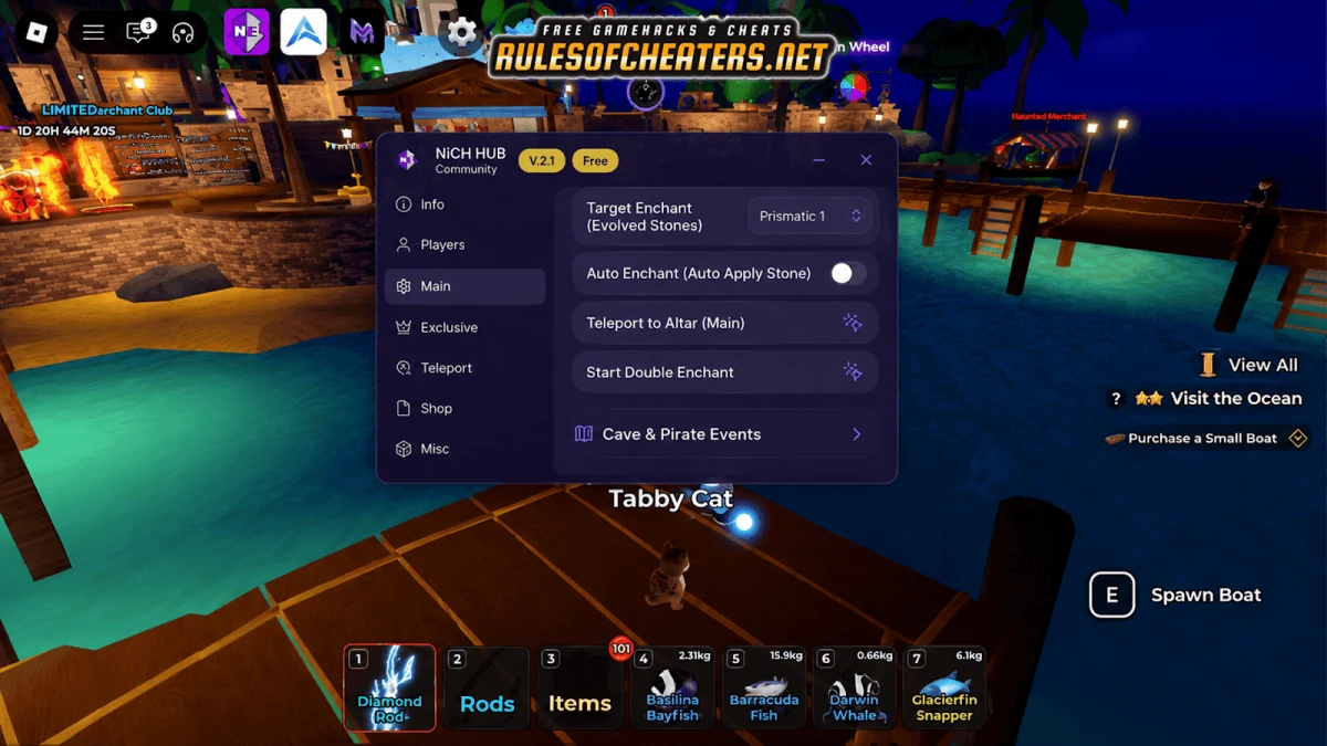 Fish It Nich Hub Script – Auto Enchant, Double Enchant, Cave