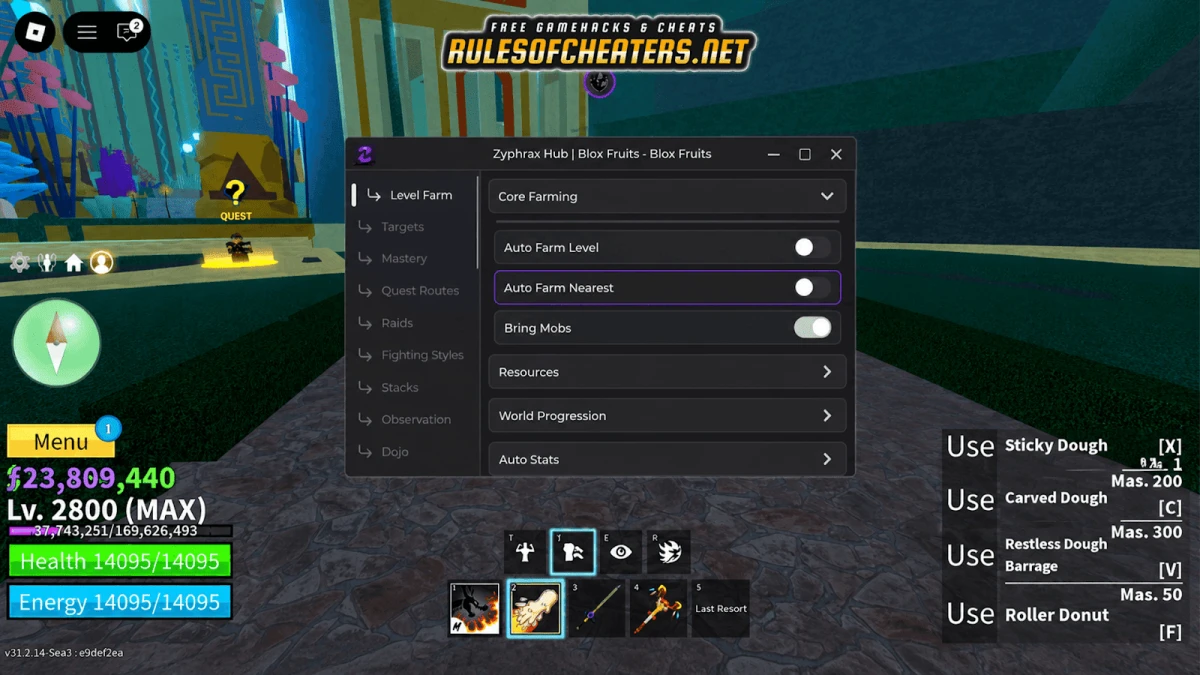 Blox Fruits Zyphrax Hub Script – Auto Farm Level, Auto Farm Nearest