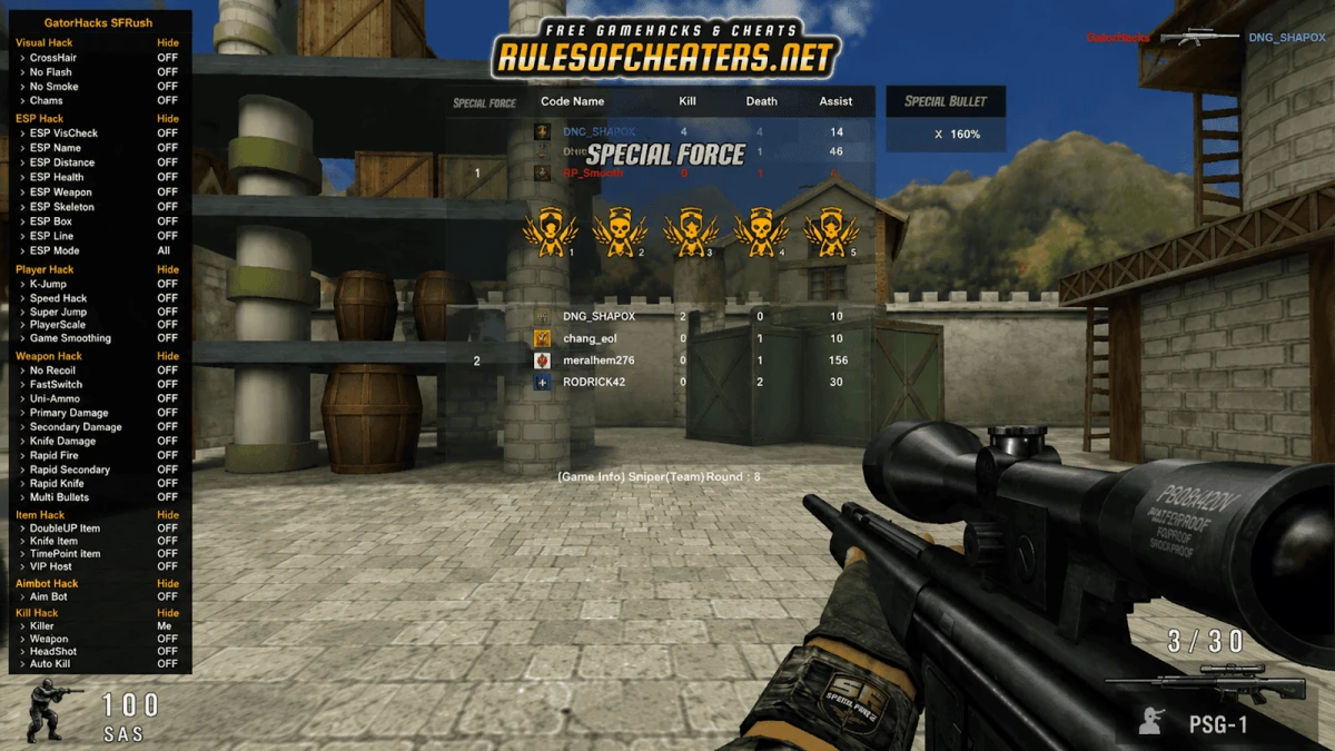 Special Force Rush GatorHacks Cheat – ESP, Aimbot