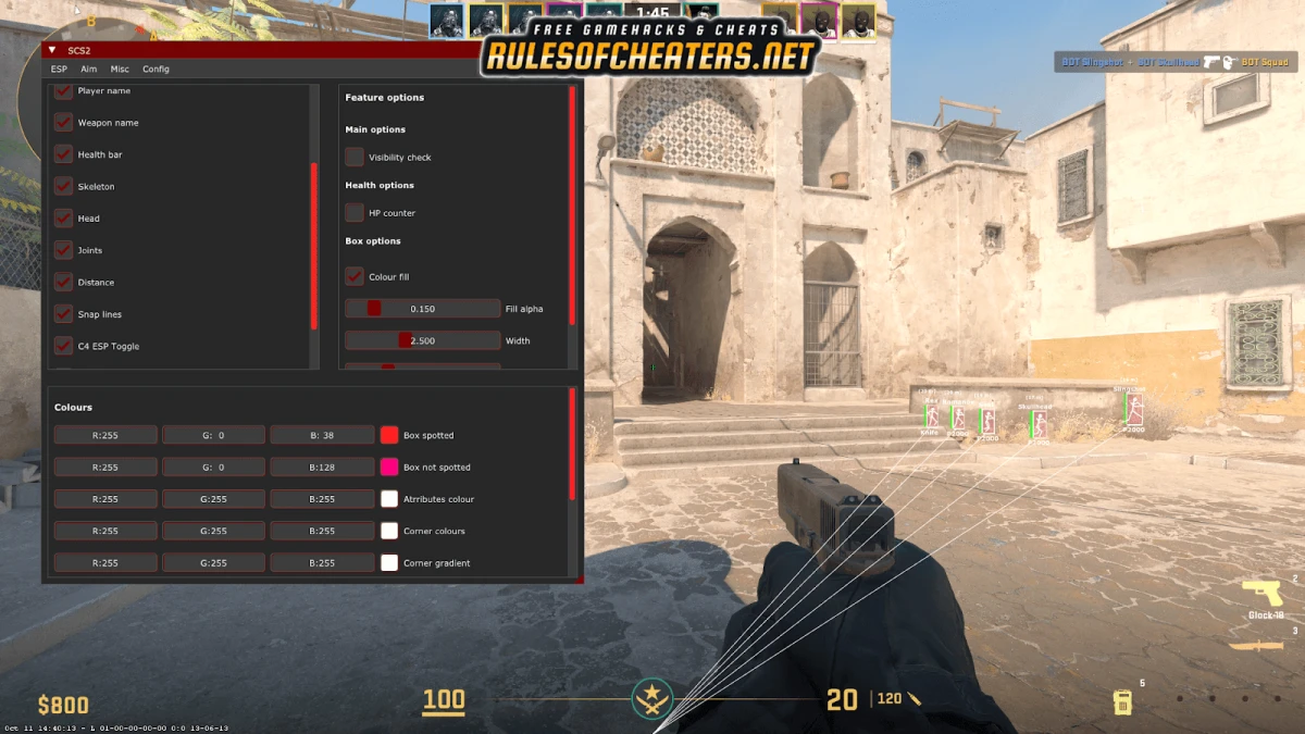 Counter Strike 2 Sneaky's External Cheat – ESP, Snap Lines