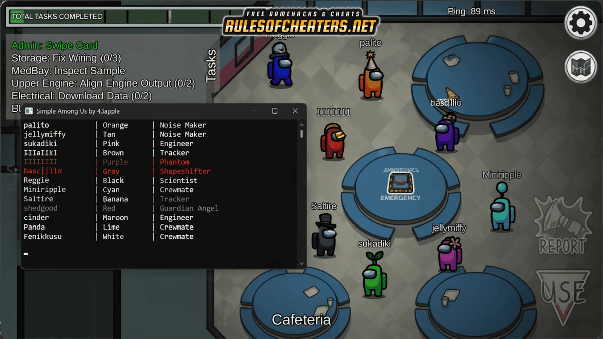 Among Us Simple Cheat – Role Reveal, Player List