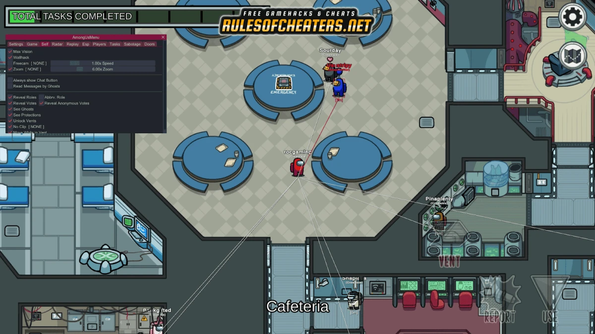 Among Us Menu Cheat – Wallhack, Max Vision, No Clip