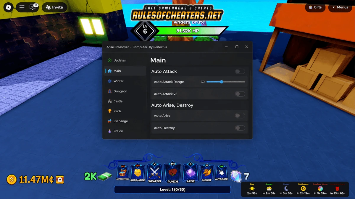 Arise Crossover Perfectus Hub Script – Auto Attack, Arise Mobs