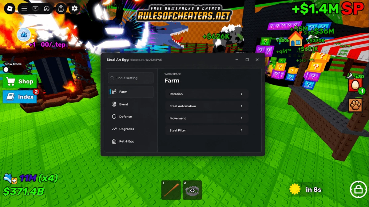 Steal An Egg Vxeze Hub Script – Auto Farm, Steal, Defense