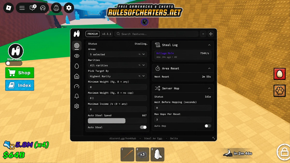 Steal An Egg Hoshi Hub Script – Auto Steal, Server Hop