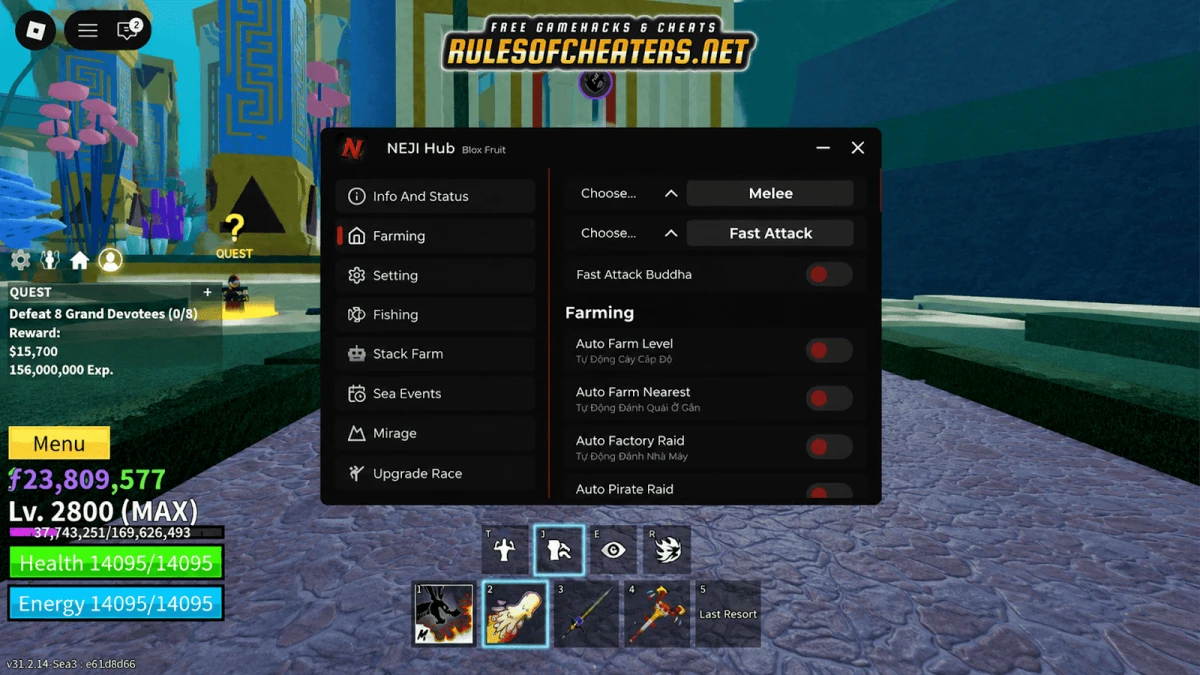 Blox Fruits Neji Hub Script – Auto Farm Level, Auto Farm Nearest