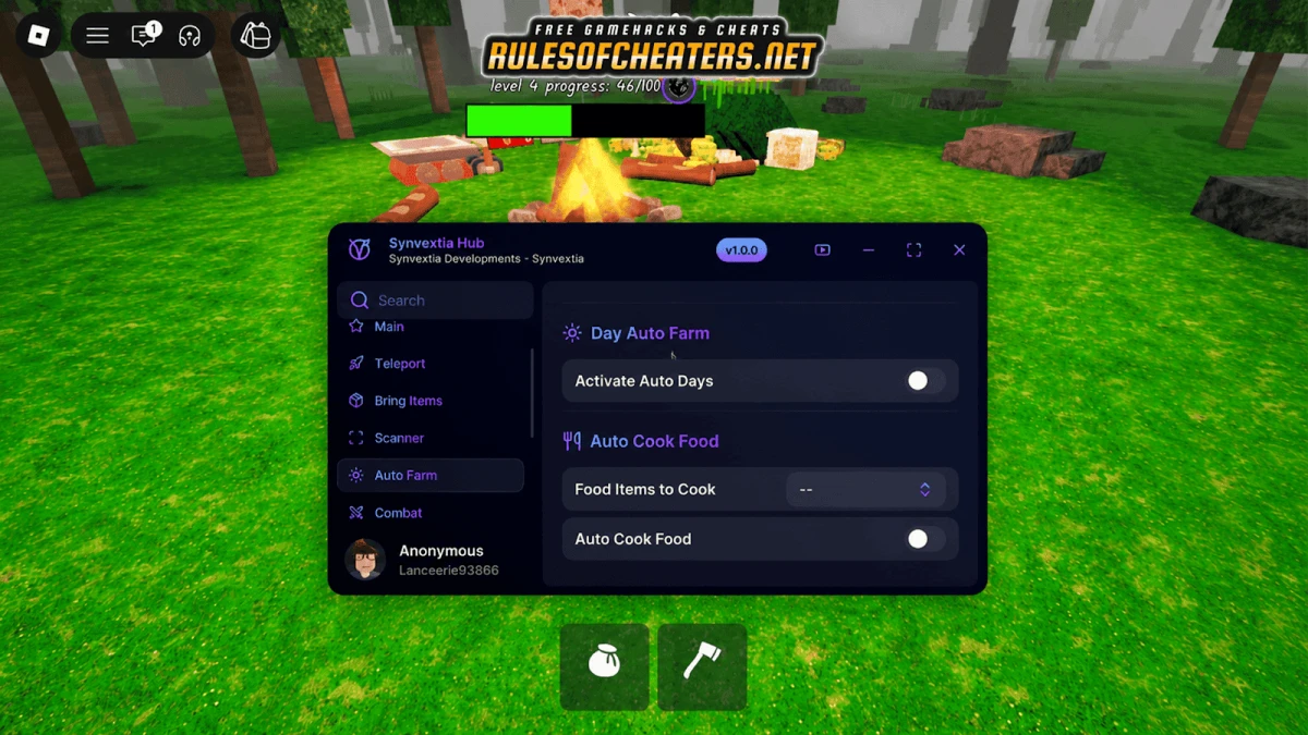 99 Nights in the Forest Synvextia Hub Script – Auto Farm, Auto Cook