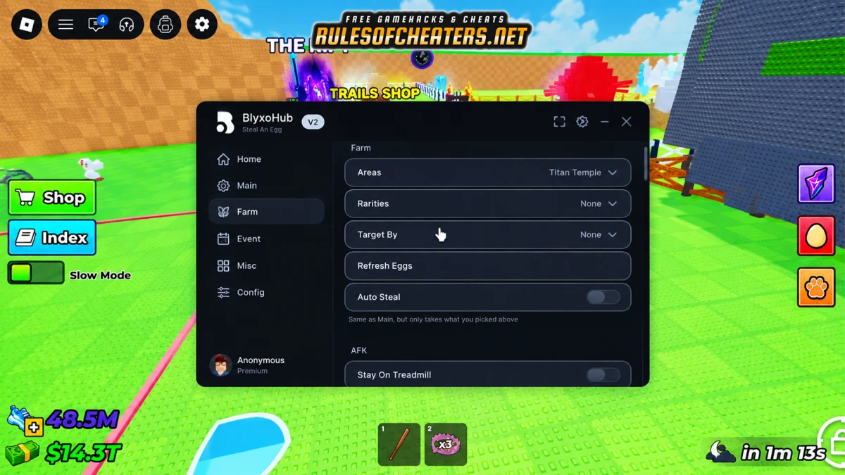 Steal An Egg Blyxo Hub Script – Auto Steal, Rarity, Area Filter
