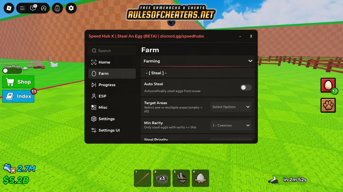 Steal An Egg Speed Hub X Script – Auto Steal, ESP, Rarity