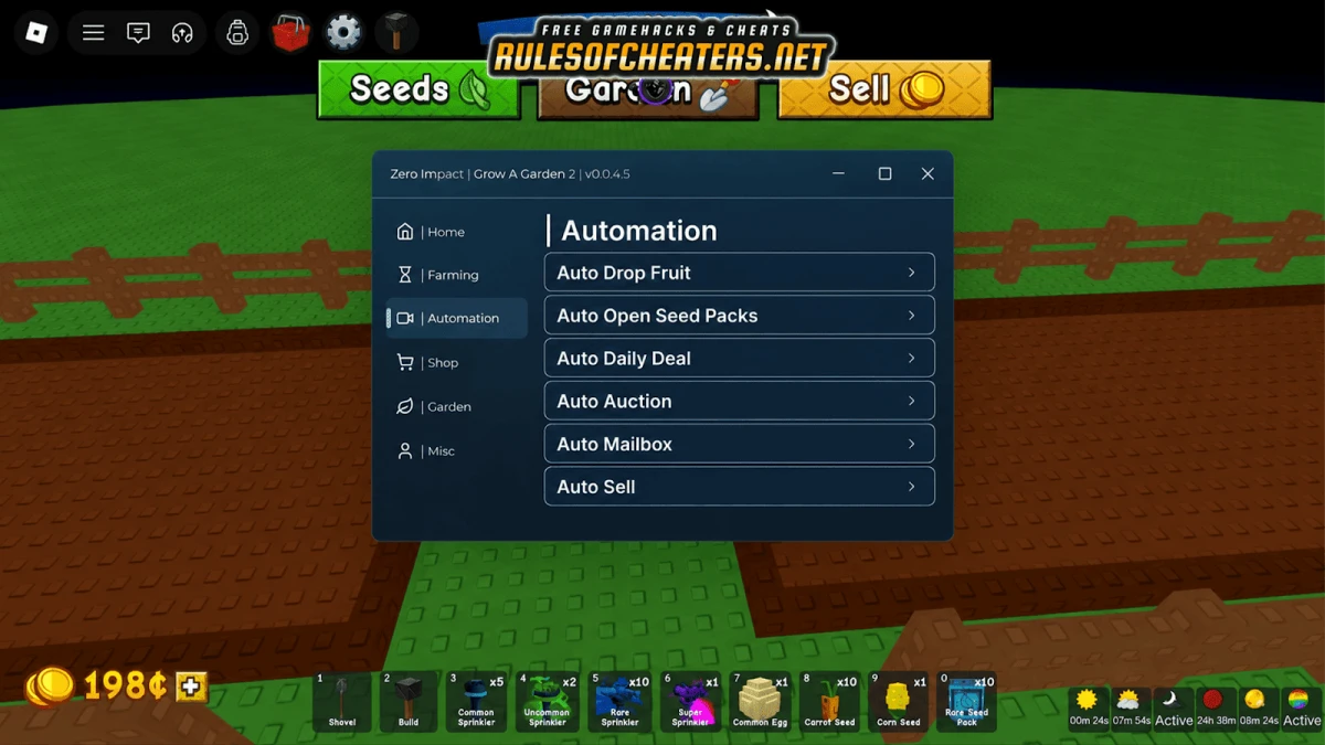 Grow a Garden 2 Zero Hub Script – Auto Sell, Auto Auction, Auto Mailbox