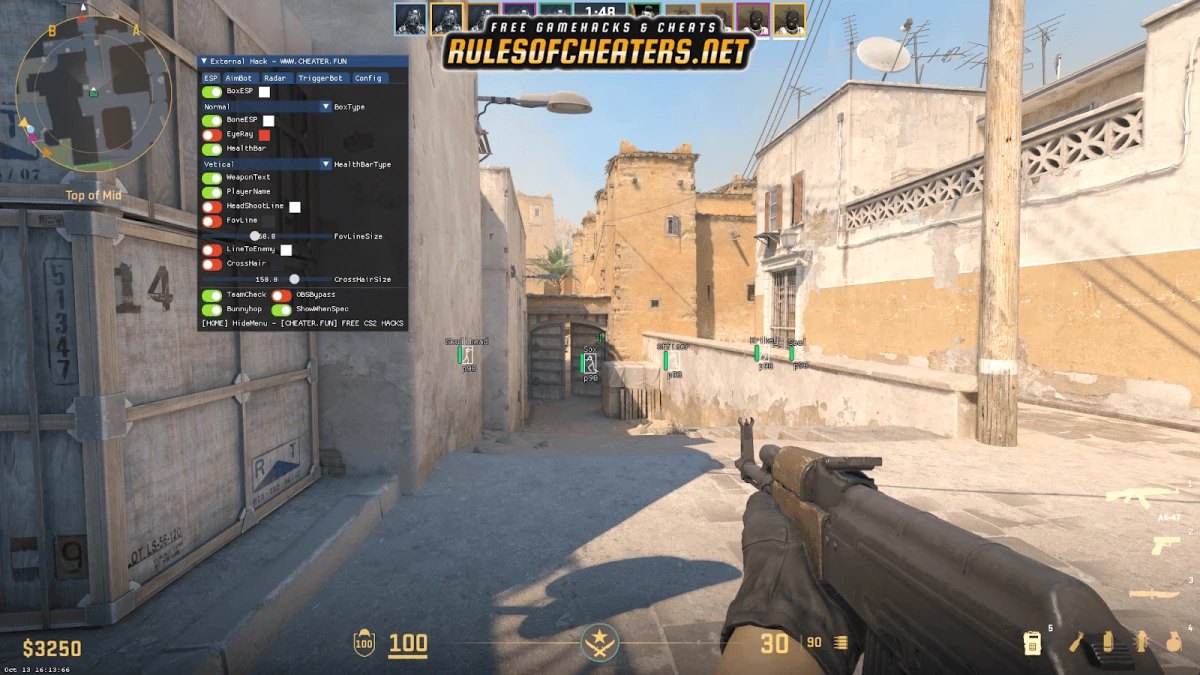 Counter Strike 2 CLiv External Cheat – Box ESP, Bone ESP, Radar