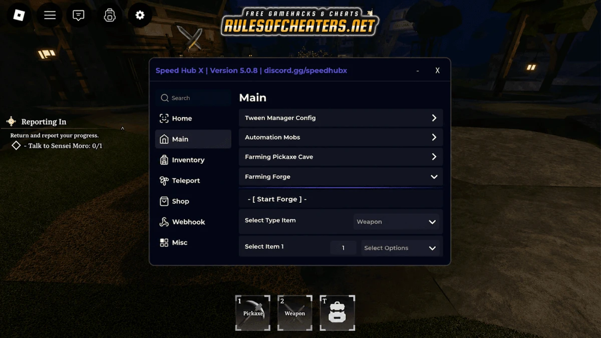 The Forge Speed Hub X Script – Farming Forge, Pickaxe Cave