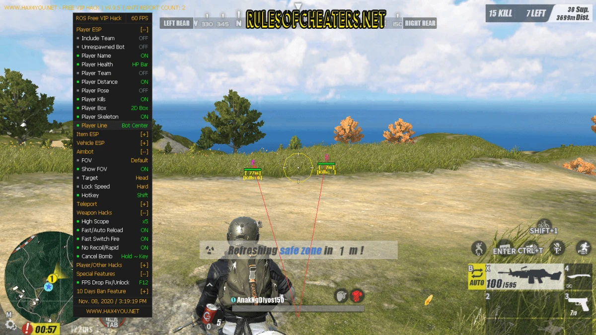 Rules of Survival Hax4You Cheat – Player ESP, Aimbot