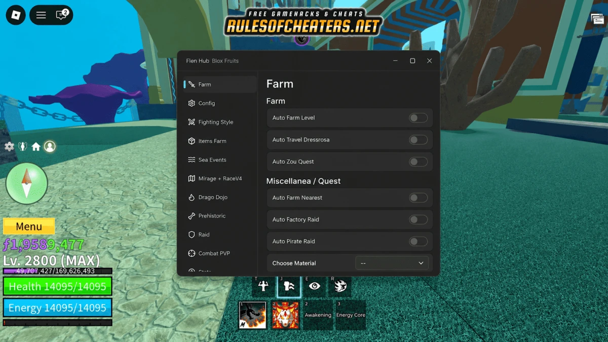 Blox Fruits Flen Hub Script – Auto Farm, Raid, PVP