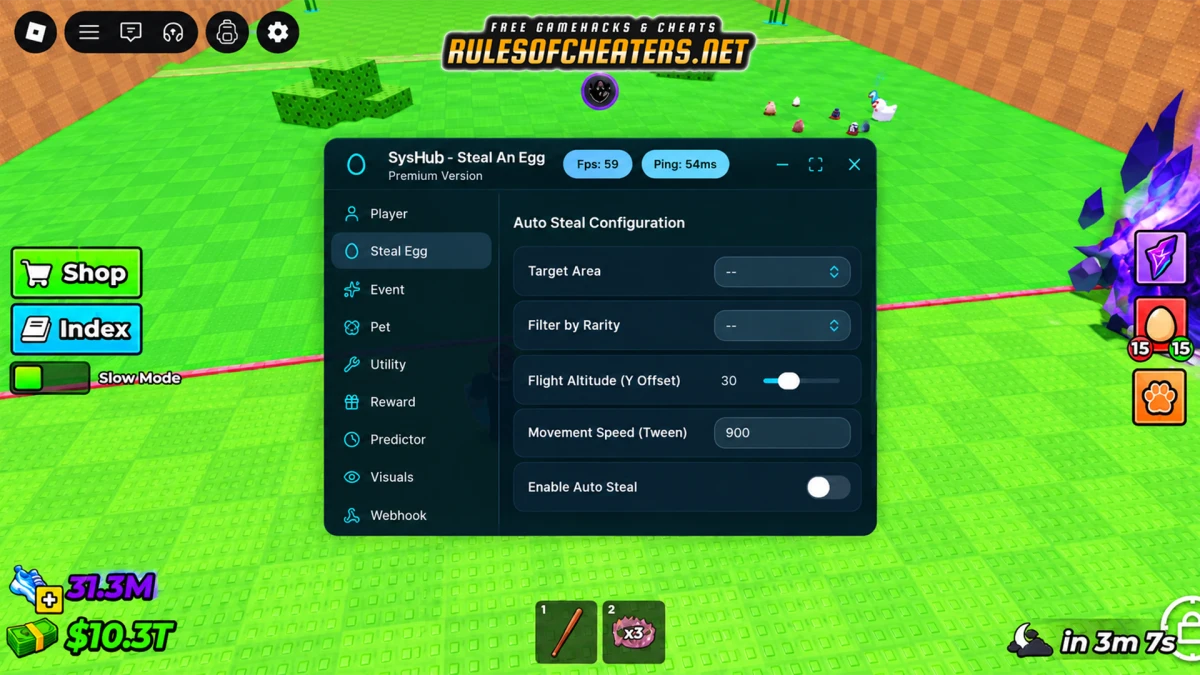 Steal An Egg Sys Hub Script – Auto Steal, Predictor, Visuals