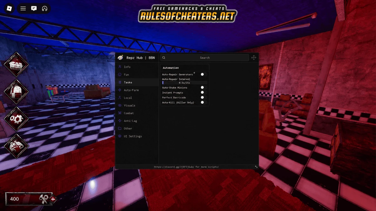 Bite By Night Repz Hub Script – Auto Repair, Auto Kill
