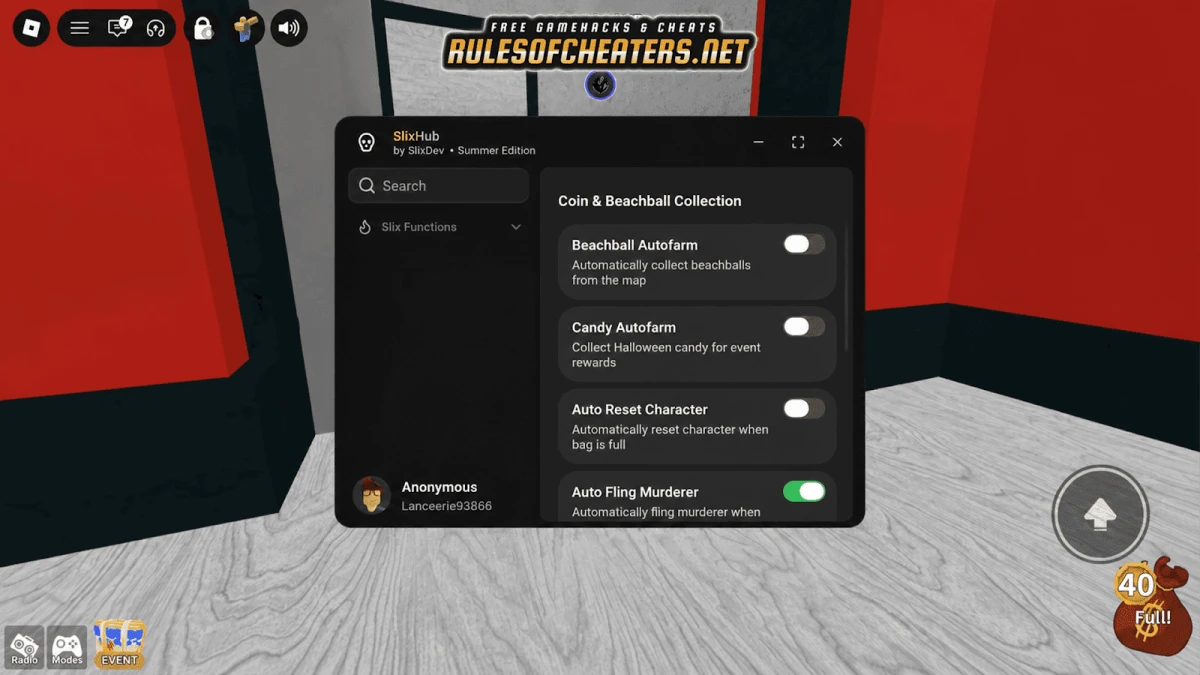 Murder Mystery 2 Slix Hub Script – Beachball & Candy Auto Farm