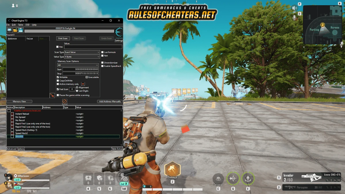 Farlight 84 Cheat Engine Table – No Recoil, Speed Hack
