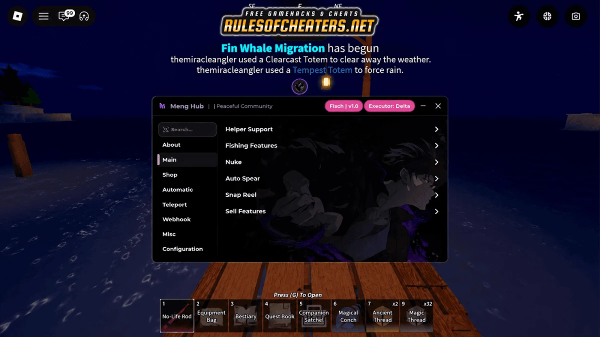 Fisch Meng Hub Script – Fishing Features, Auto Spear, Teleport