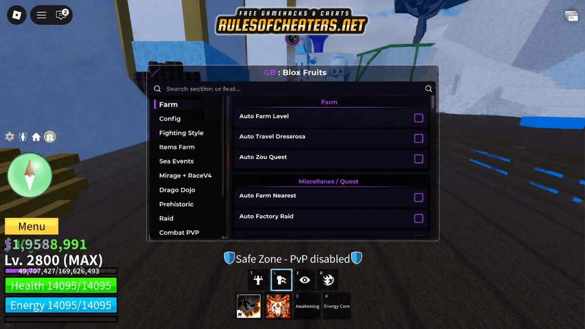 Blox Fruits GB Hub Script – Auto Farm, Raid, Sea Events