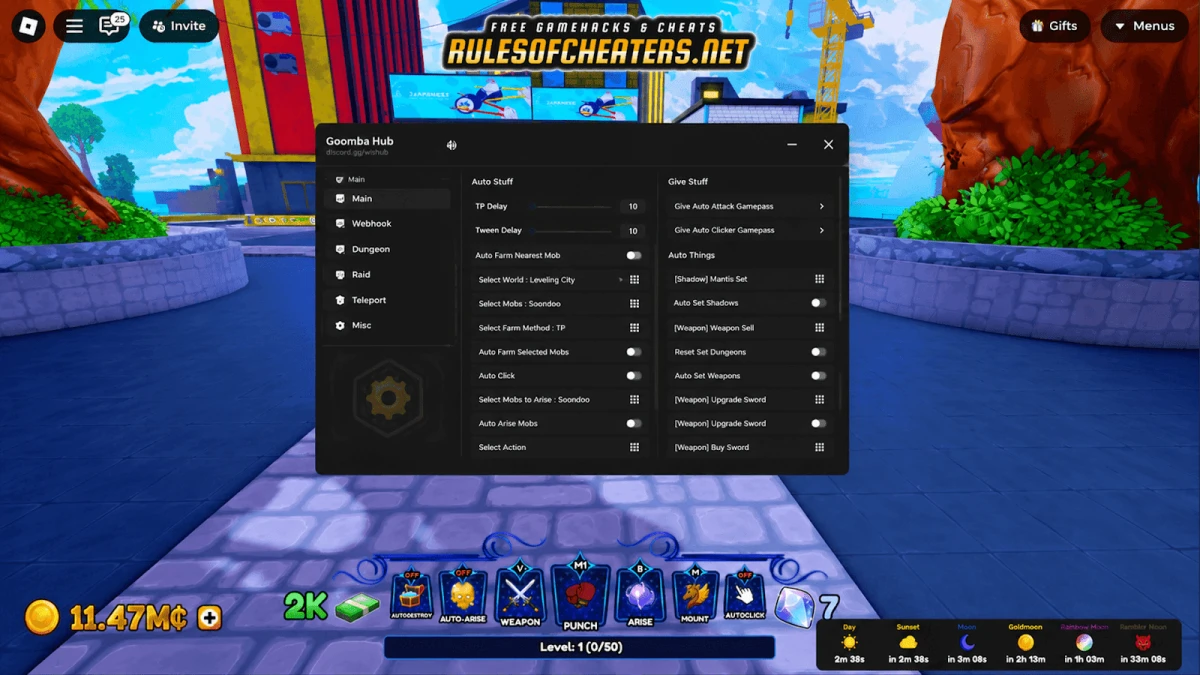 Arise Crossover Goomba Hub Script – Auto Farm, Arise Mobs