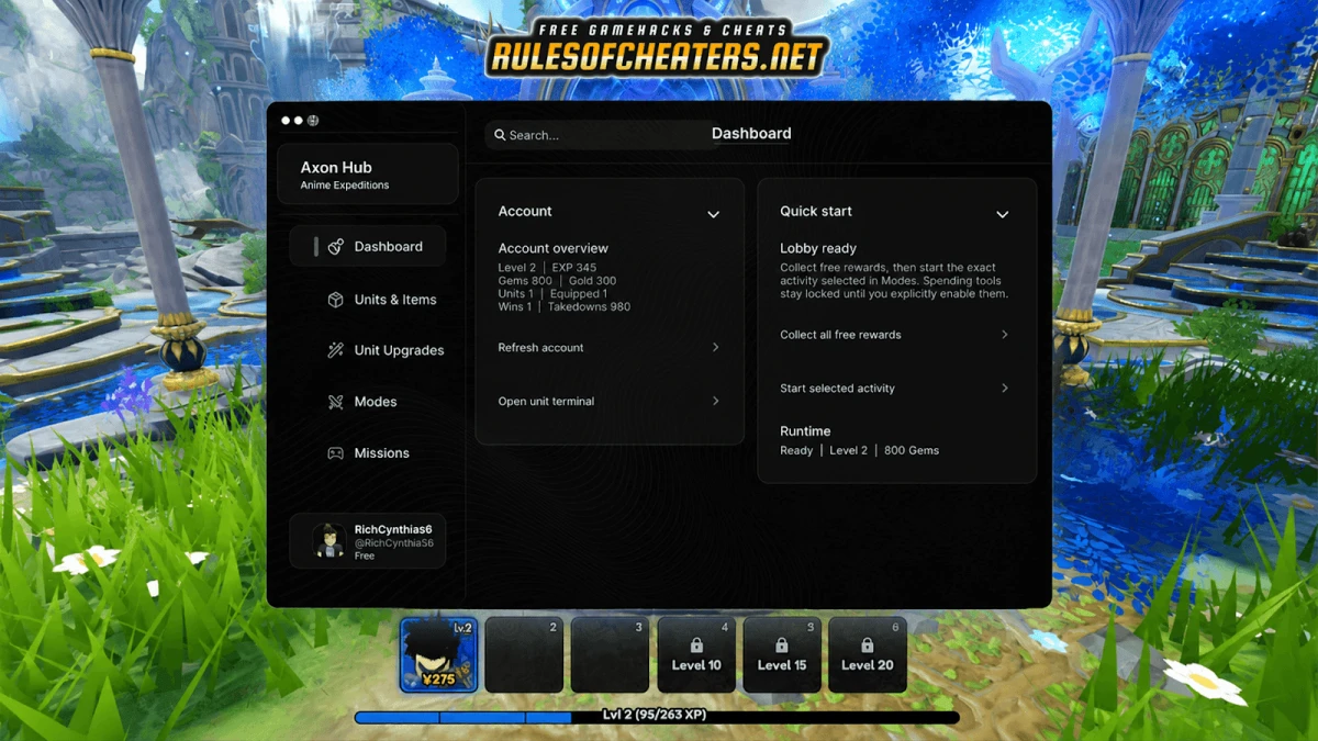 Anime Expeditions Axon Hub Script – Collect Rewards, Unit Upgrades