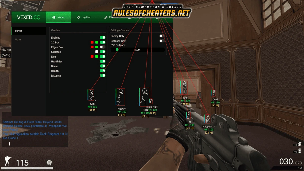 Point Blank Indonesia Vexed Cheat – ESP, Legitbot, Visuals