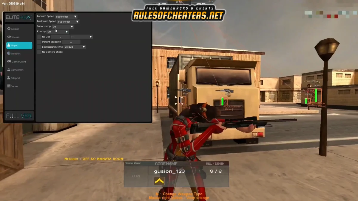 Special Force Rush EliteHex Cheat – Speed Hack, Super Jump