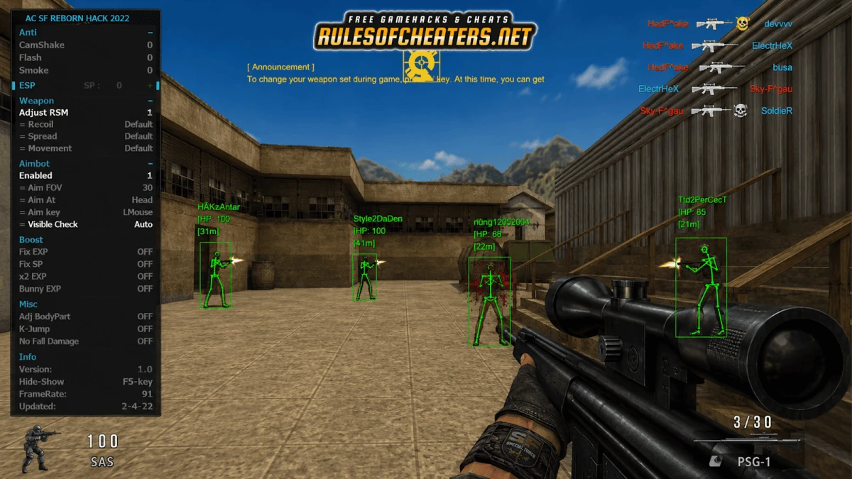 Soldier Front Reborn ACZ Cheat – ESP, Aimbot