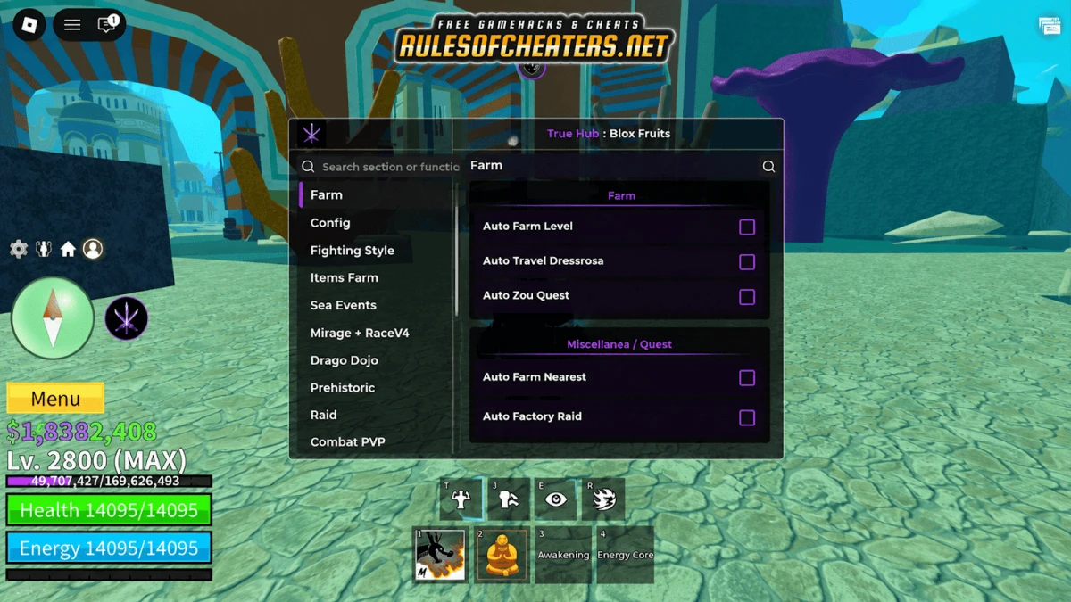 Blox Fruits True Hub Script – Auto Farm, Raid, Sea Events