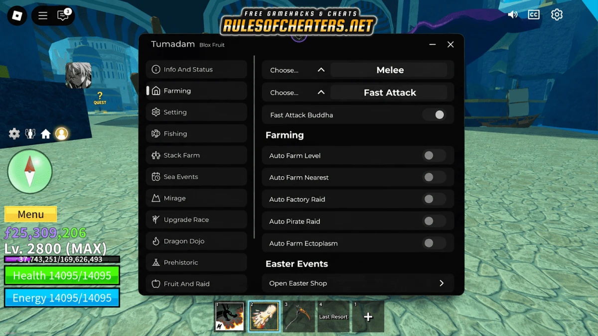 Blox Fruits Tumadam Hub Script – Auto Farm, Raid, Sea Events