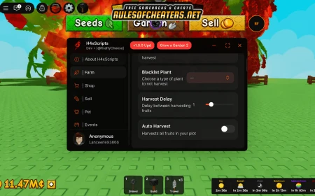 Grow a Garden H4x Hub Script – Auto Harvest, Farm, Sell, Pet