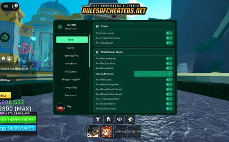 Blox Fruits Aurora Hub Script – Auto Farm, Raid, Collect