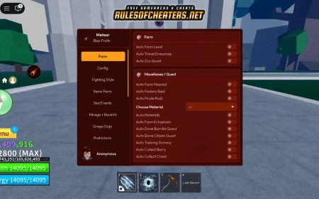 Blox Fruits Meteor Hub Script – Auto Farm, Raid, Quests