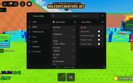 Steal An Egg Clover Hub Script – Auto Steal, Sell, Event