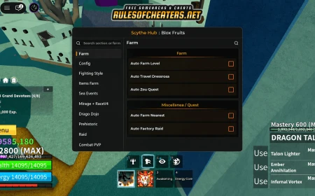 Blox Fruits Scythe Hub Script – Auto Farm, Raid, Sea Events