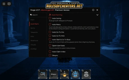 The Forge Lunor Hub Script – Auto Farm, Parry, Boss, Ore