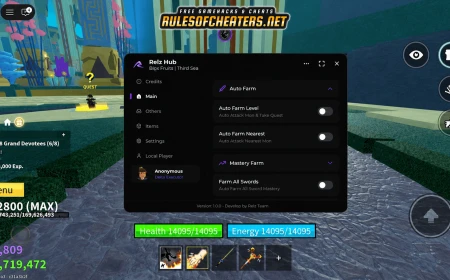 Blox Fruits Relz Hub Script – Auto Farm, Mastery Farm